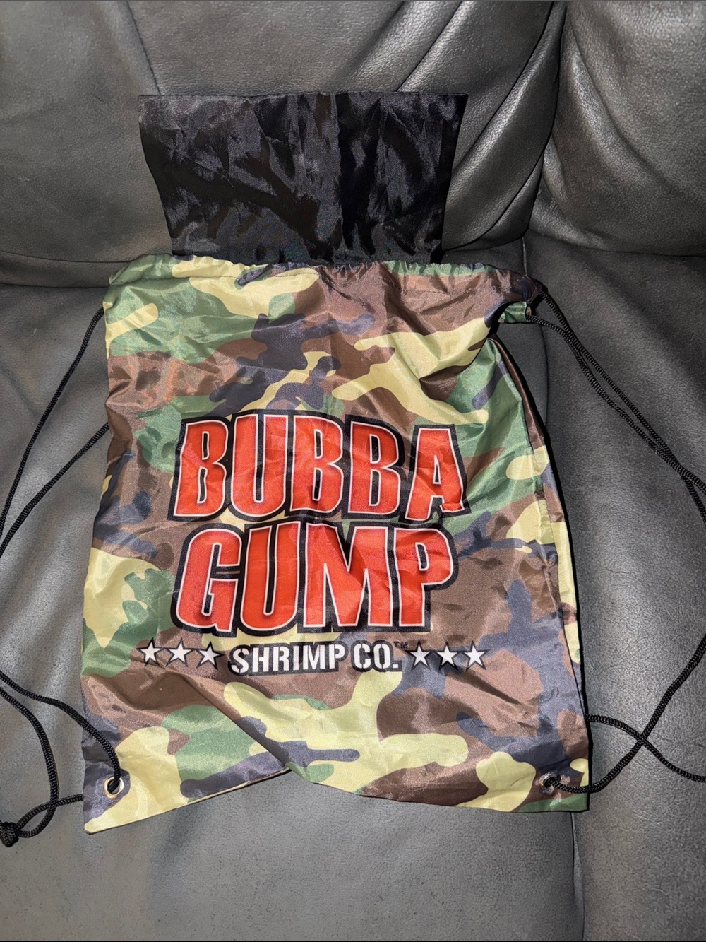 Bubba Gump Shrimp Co. Camo Drawstring Backpack - Green/Brown
